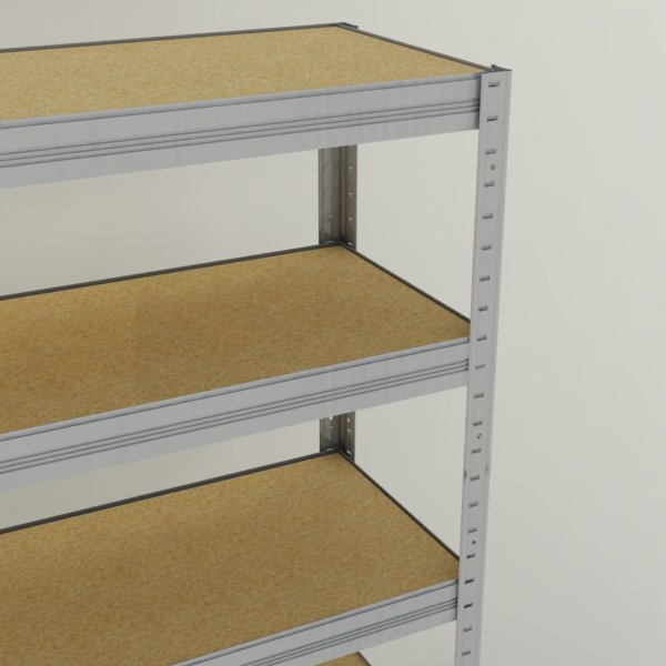 Kovový regál Futur 2000x900x600/8, pozink, 350kg/pol.