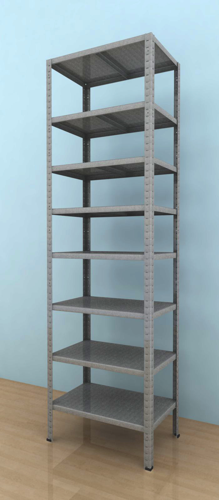 Kovový regál Drumy 2500x1000x400/8, 130kg/pol., pozink 