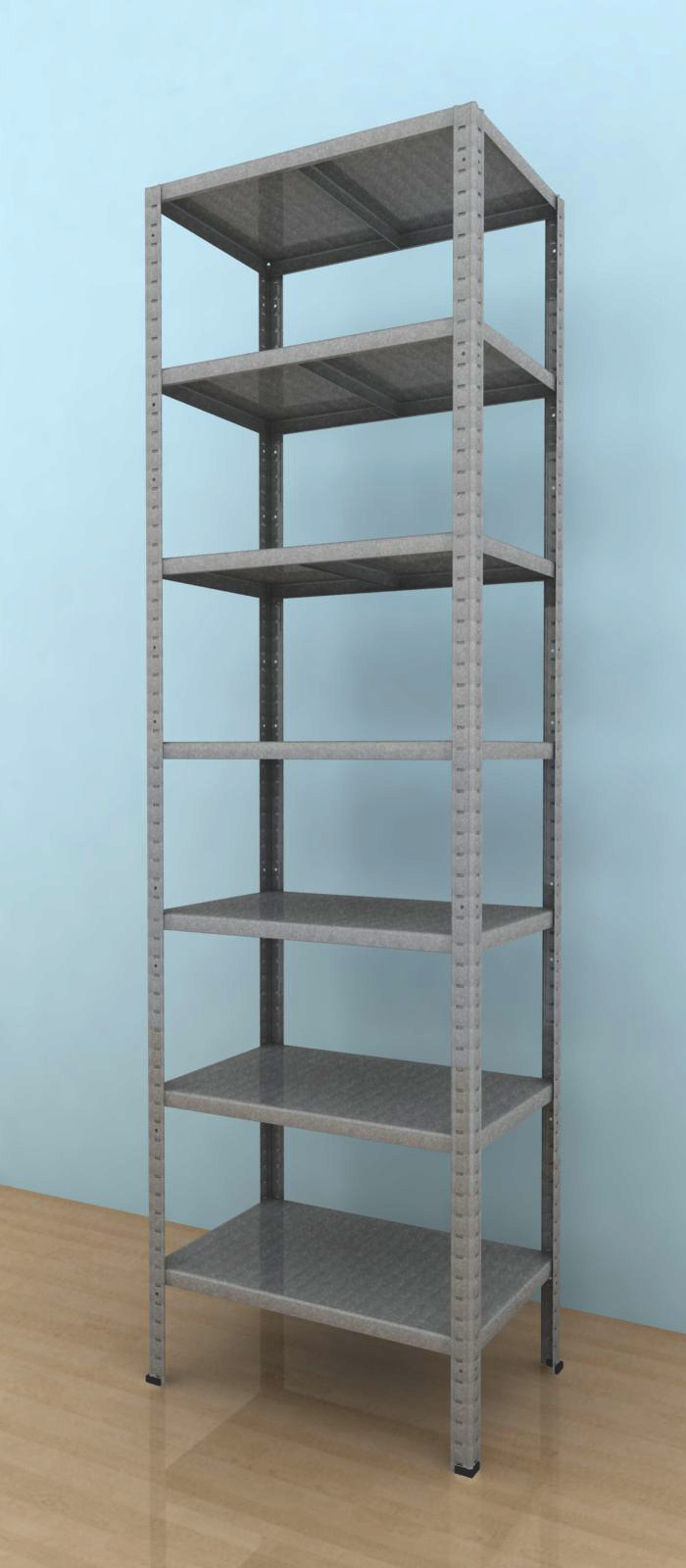 Kovový regál Drumy 2600x900x400/7, 130kg/pol., pozink 