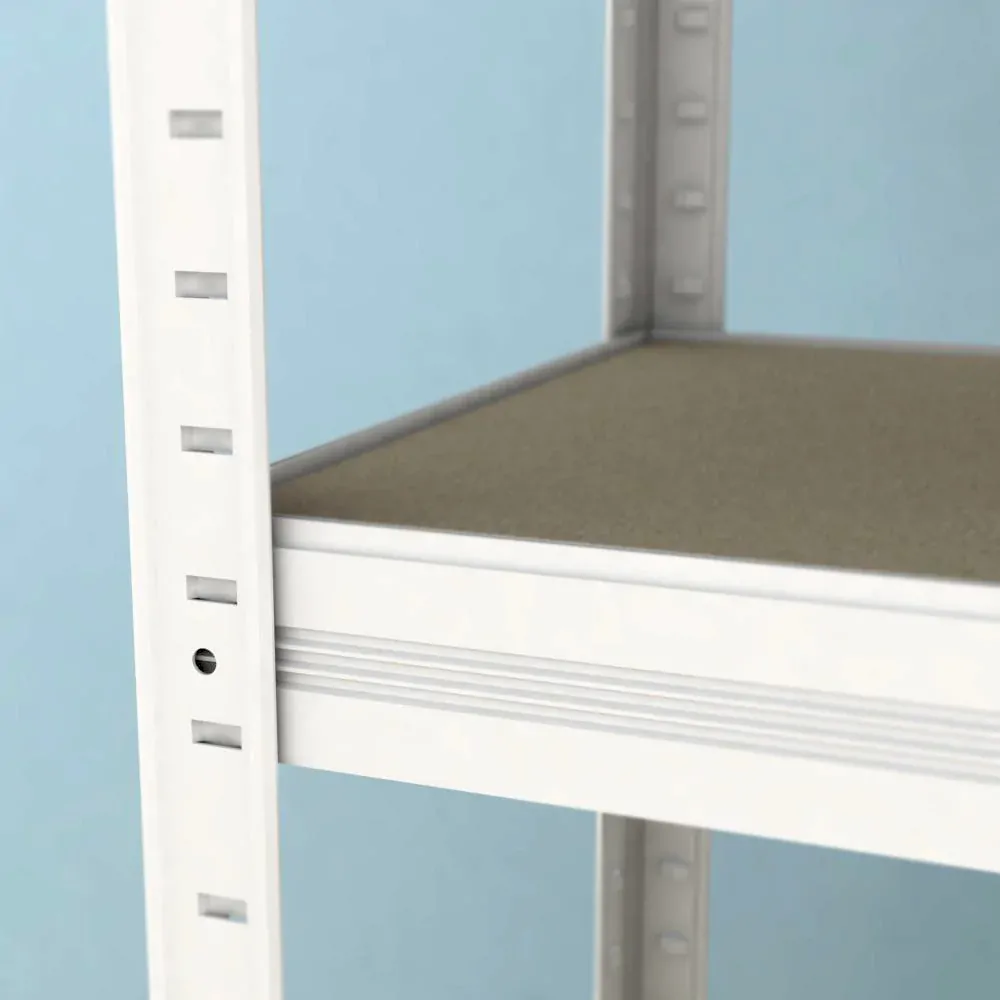 Kovový regál Futur 2100x1200x600/5, biela, 200kg/pol.