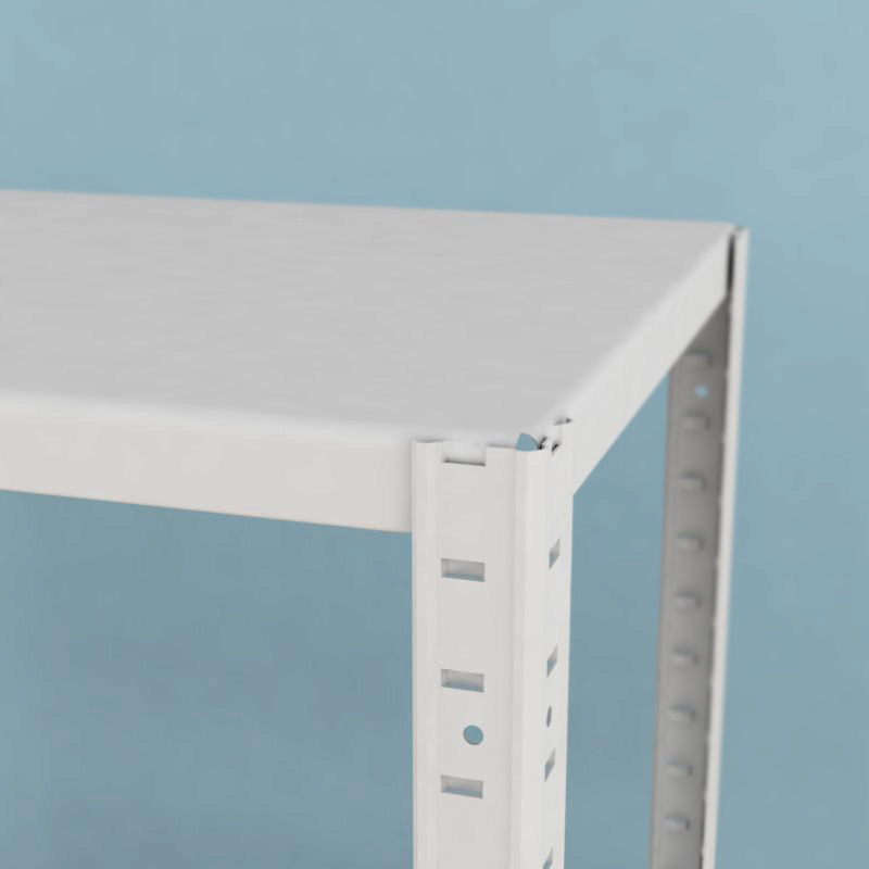 Kovový regál Drumy 1100x1000x400/4, 130kg/pol., biela 