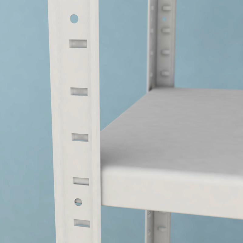 Kovový regál Drumy 2700x600x400/8, 130kg/pol., biela 