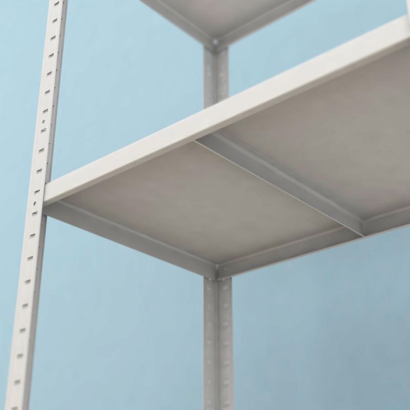 Kovový regál Drumy 2700x600x400/8, 130kg/pol., biela 