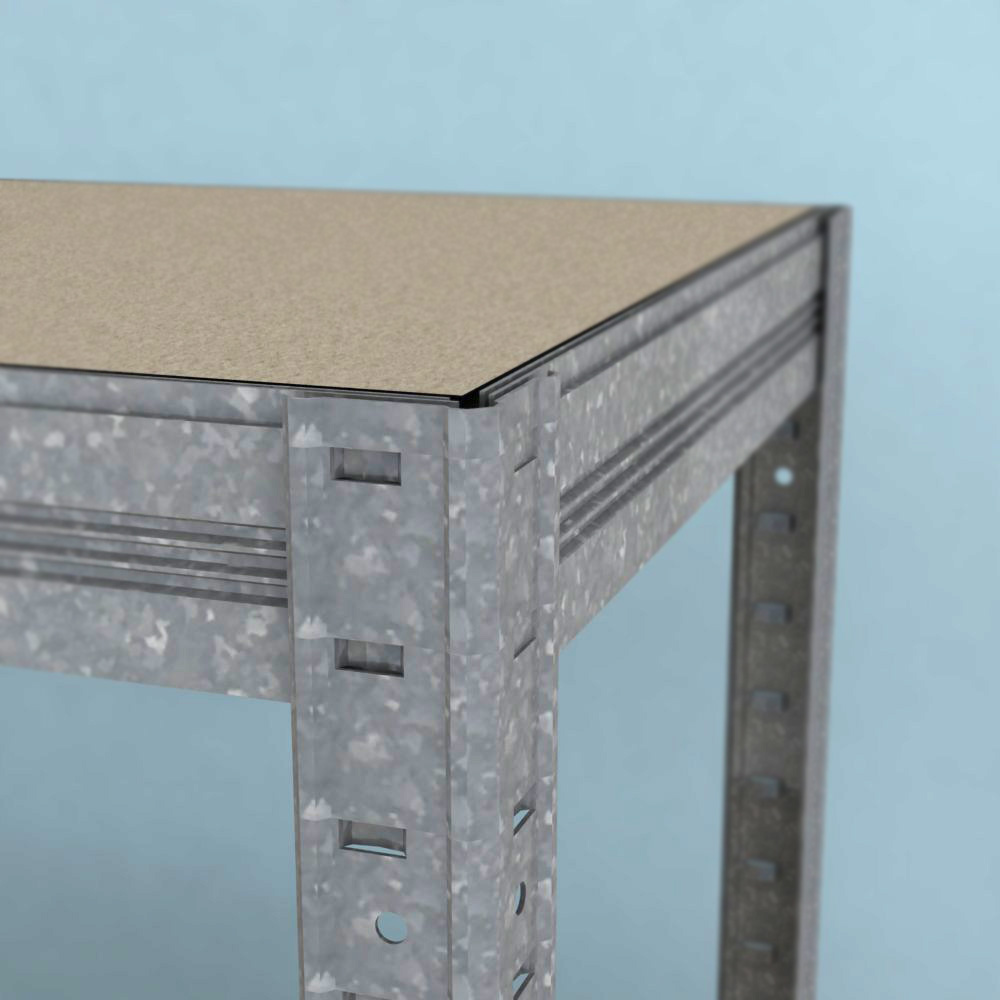 Kovový regál Futur 2000x900x450/8, pozink, 250kg/pol.