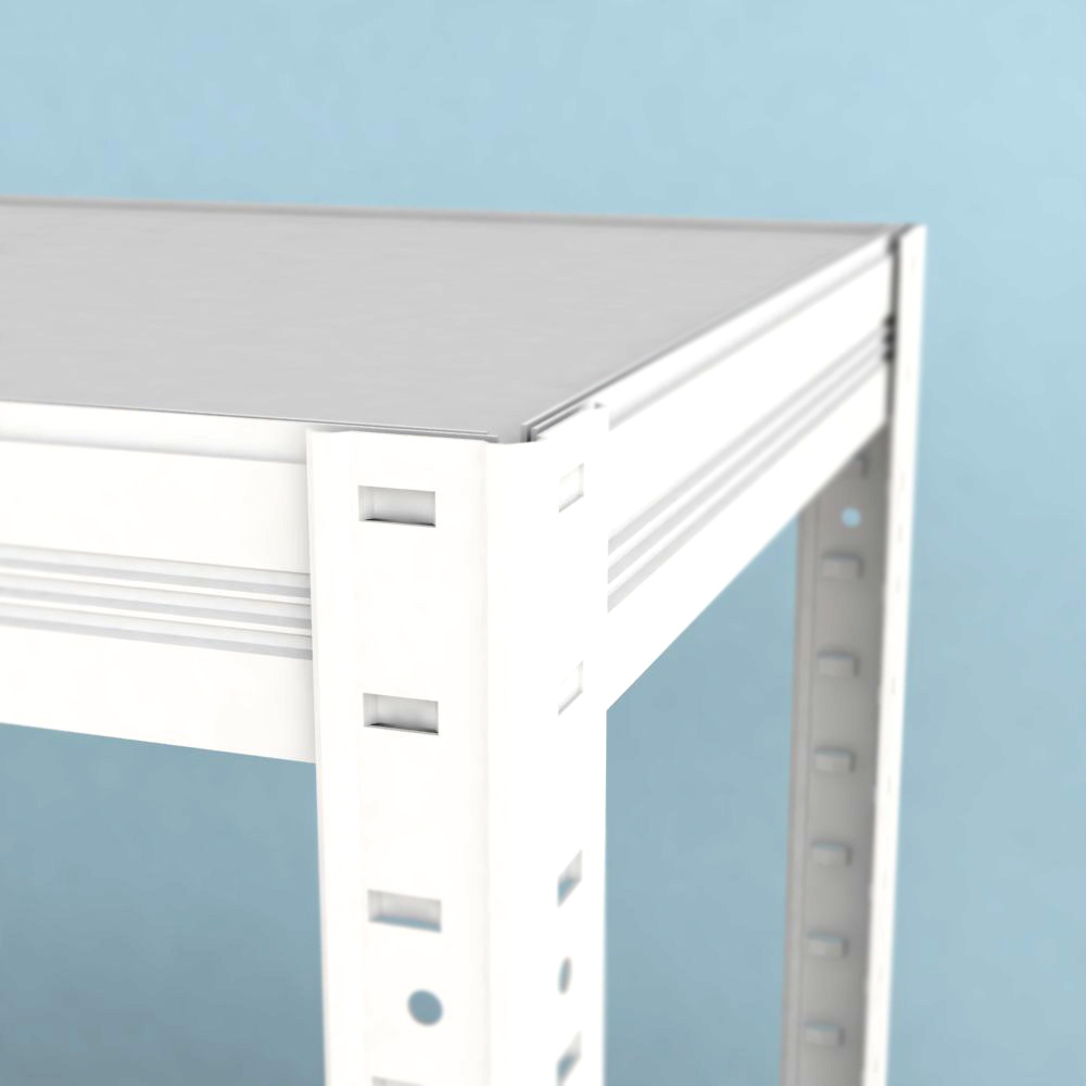 Kovový regál Futur 2000x900x500/5, biela, 350kg/pol.lamino