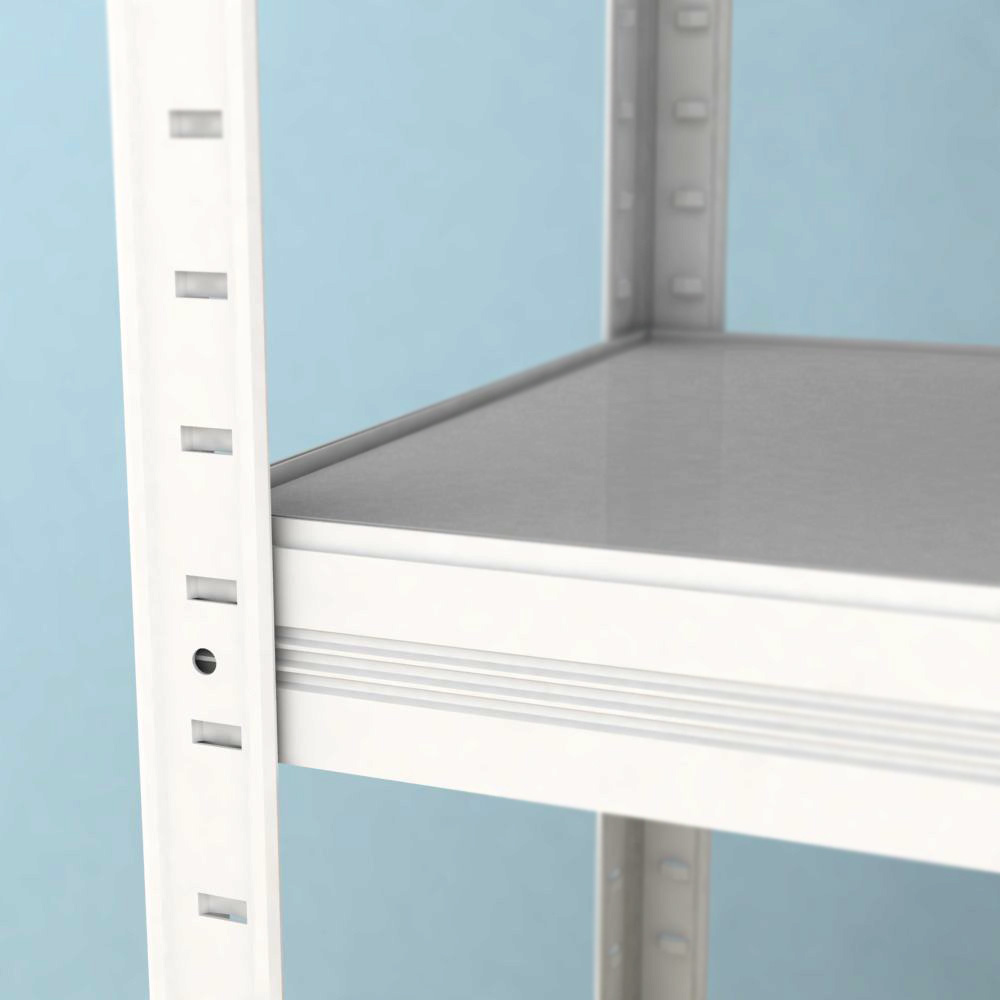 Kovový regál Futur 2000x900x500/5, biela, 350kg/pol.lamino