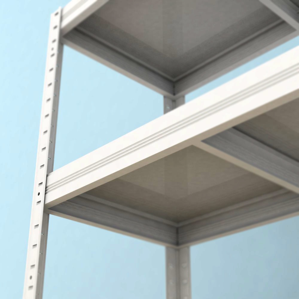 Kovový regál Futur 2000x900x500/5, biela, 350kg/pol.lamino