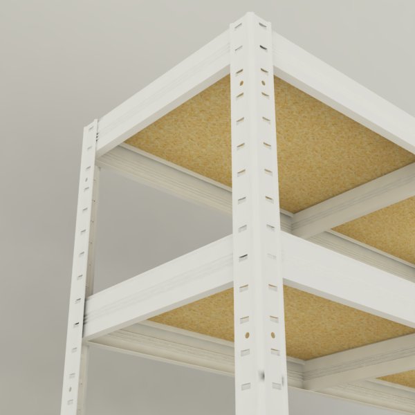 Kovový regál Futur 2000x900x600/5, biela, 350kg/pol.