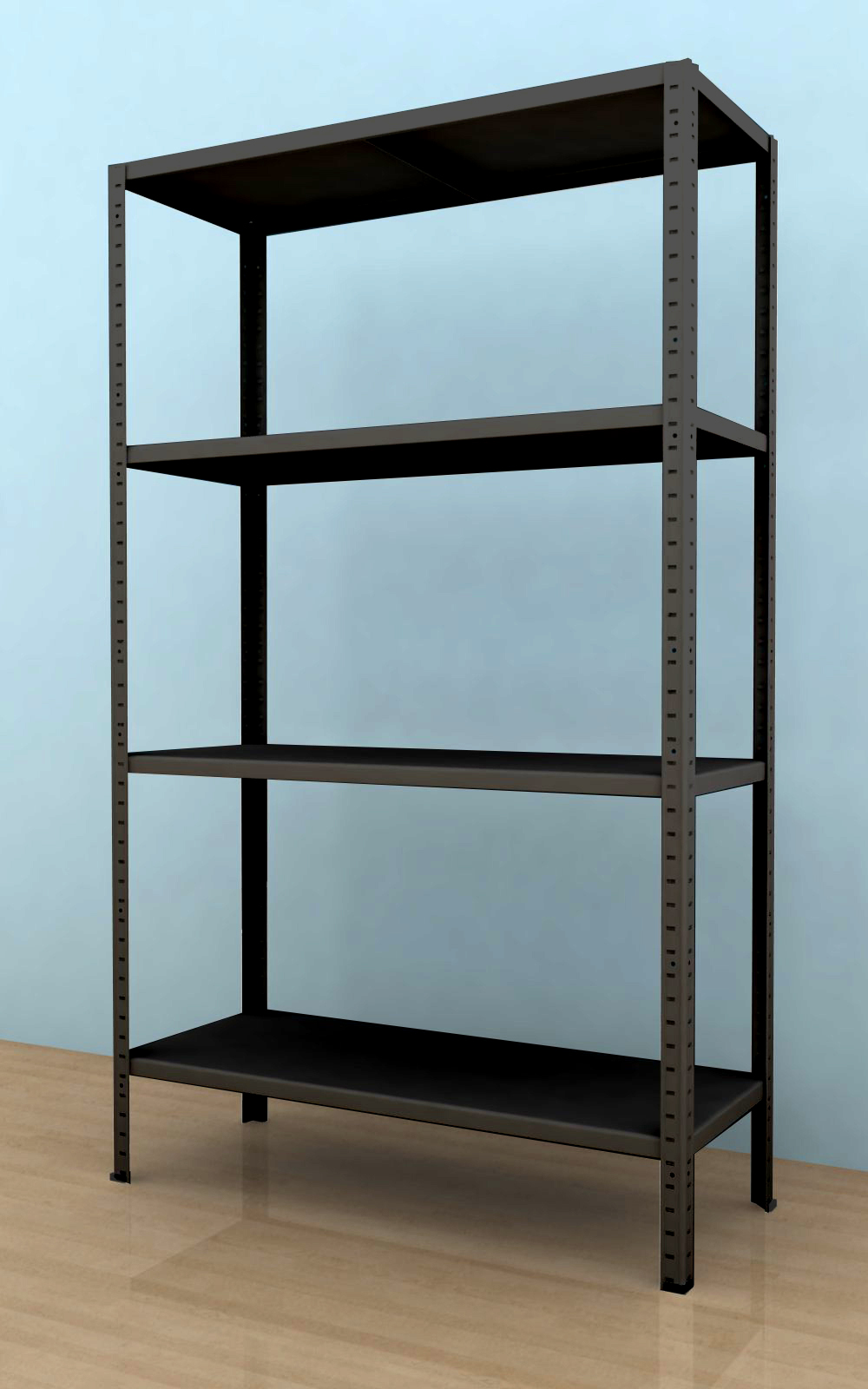 Kovový regál Drumy 1100x1000x400/3, 130kg/pol., čierna