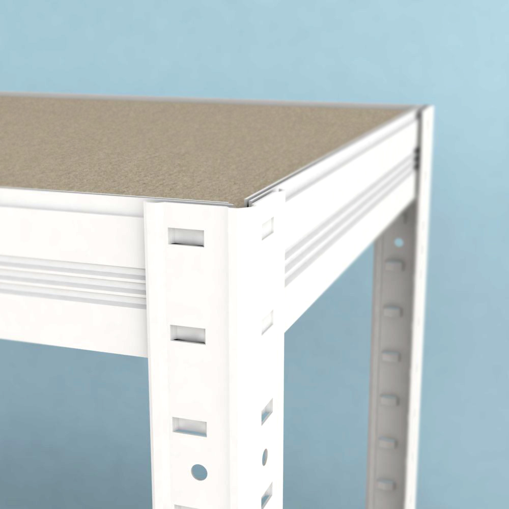 Kovový regál Futur 2100x900x350/5, biela, 350kg/pol.