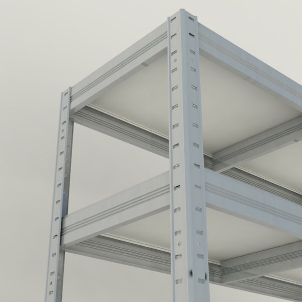 Kovový regál Futur 900x900x450/3, pozink, 350kg/pol., lamino