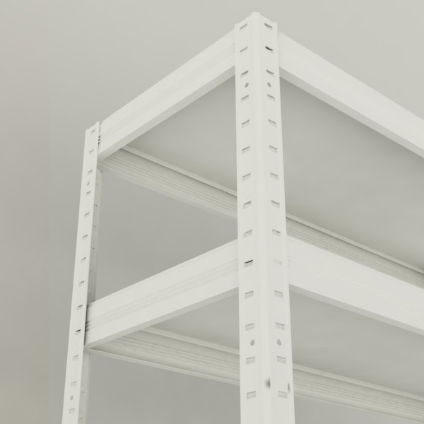 Kovový regál Futur 2100x900x450/8,  biela, 250kg/pol. lamino