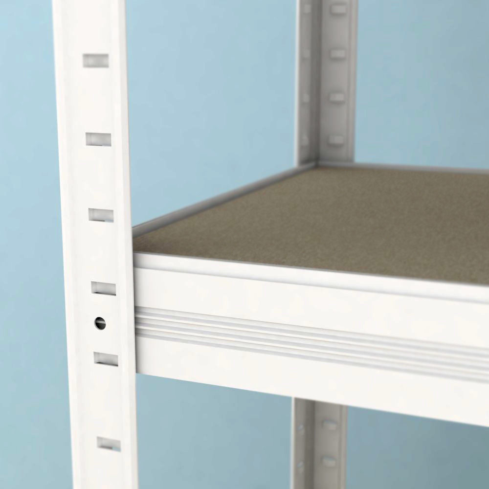 Kovový regál Futur 2100x900x350/5, biela, 350kg/pol.