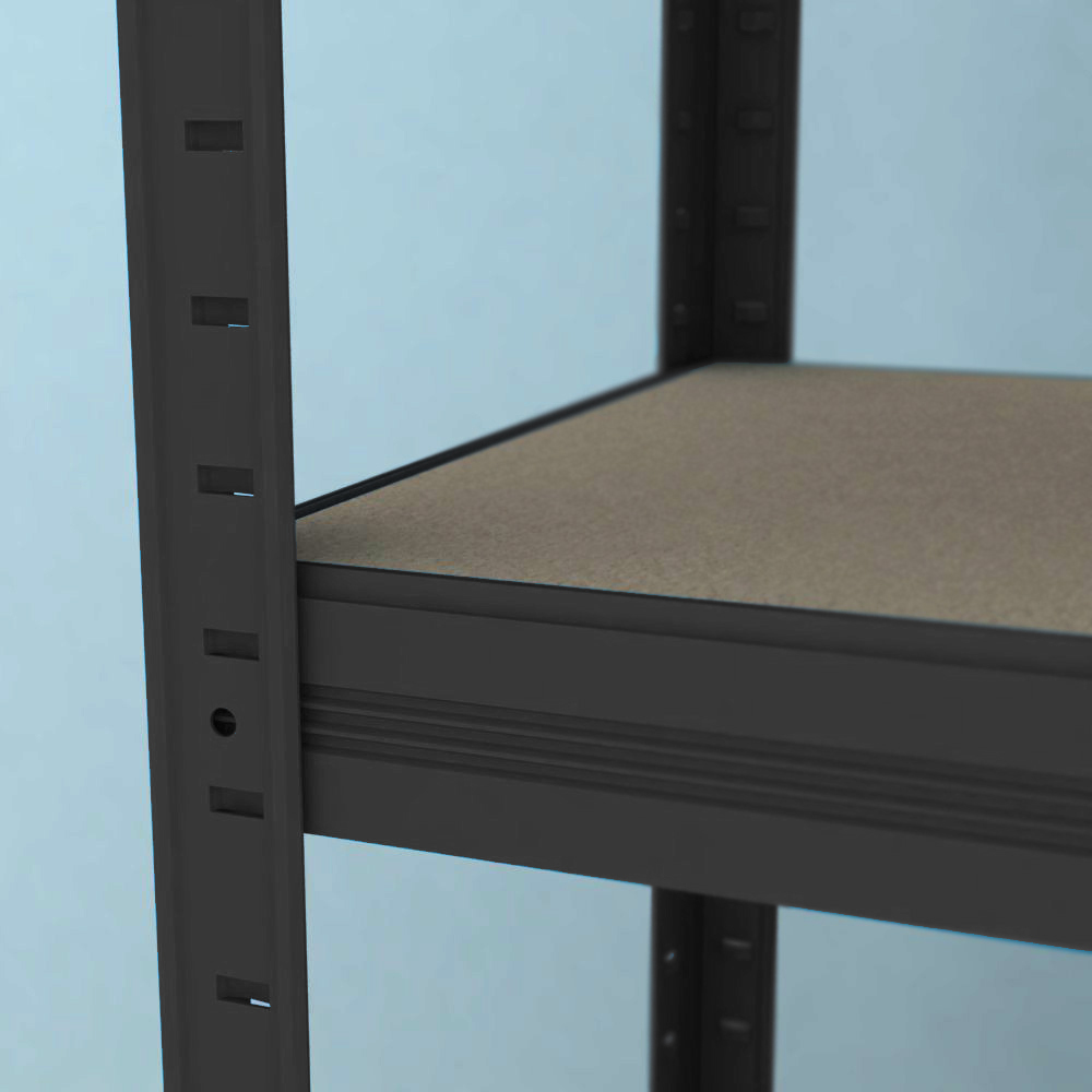 Kovový regál Futur 2100x900x450/8, čierna, 350kg/pol.