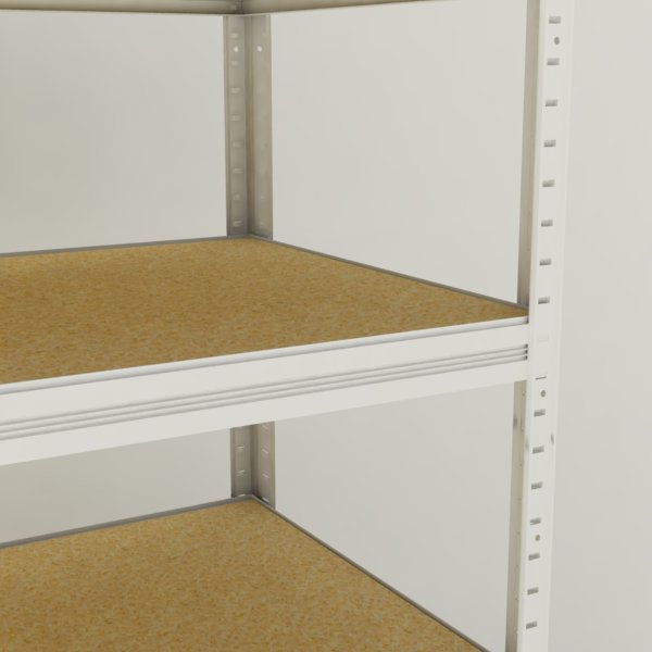 Kovový regál Futur 2700x900x450/8, biela, 350kg/pol.