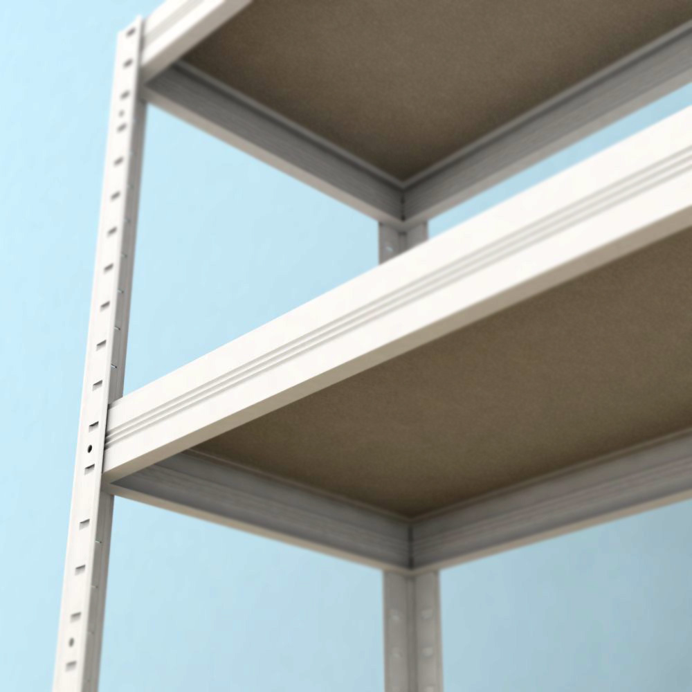 Kovový regál Futur 2100x900x450/5, biela, 250kg/pol.