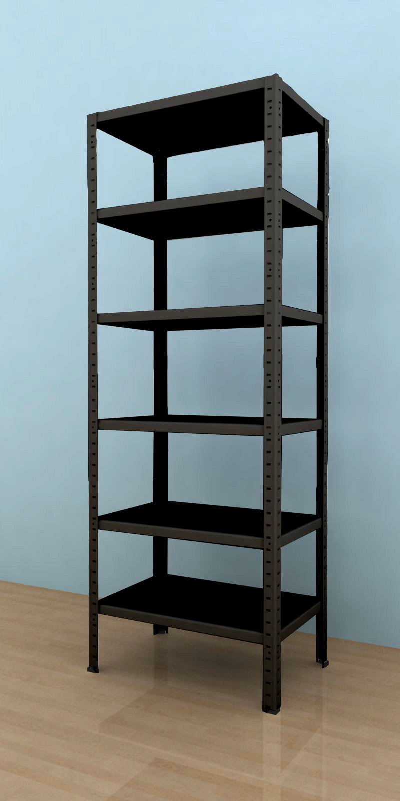 Regál na šanony 2100x600x400/6, 130kg/pol., čierna