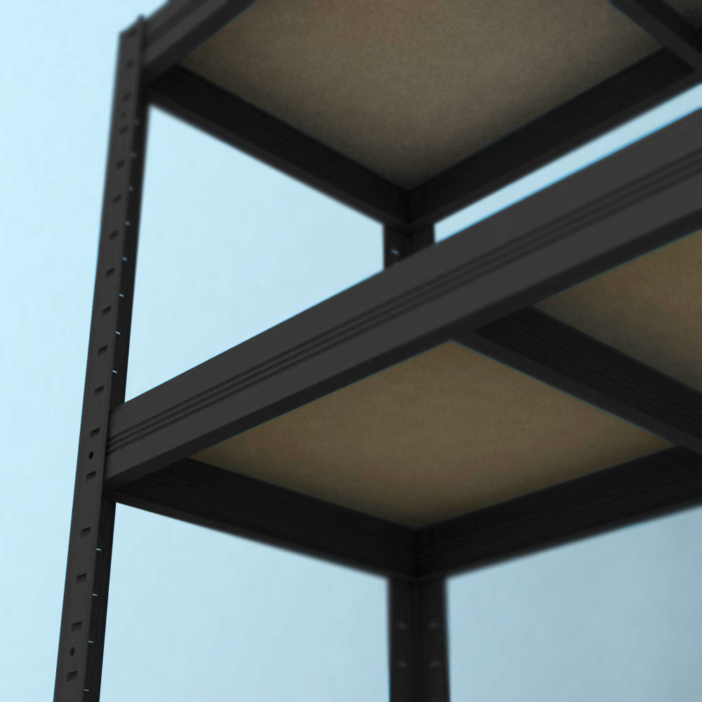 Kovový regál Futur 1800x900x350/5, čierna, 350kg/pol.