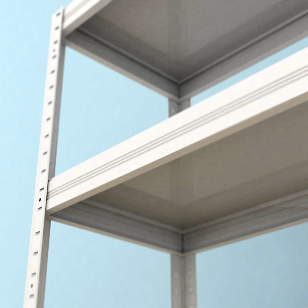 Kovový regál Futur 2100x900x450/6, biela, 250kg/pol.lamino