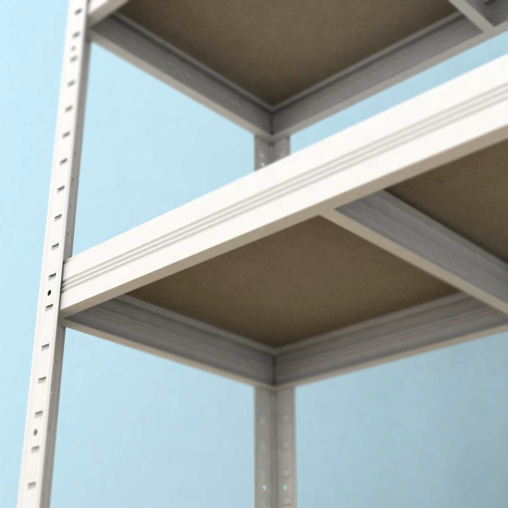 Kovový regál Futur 1100x1200x450/4, biela, 200kg/pol.