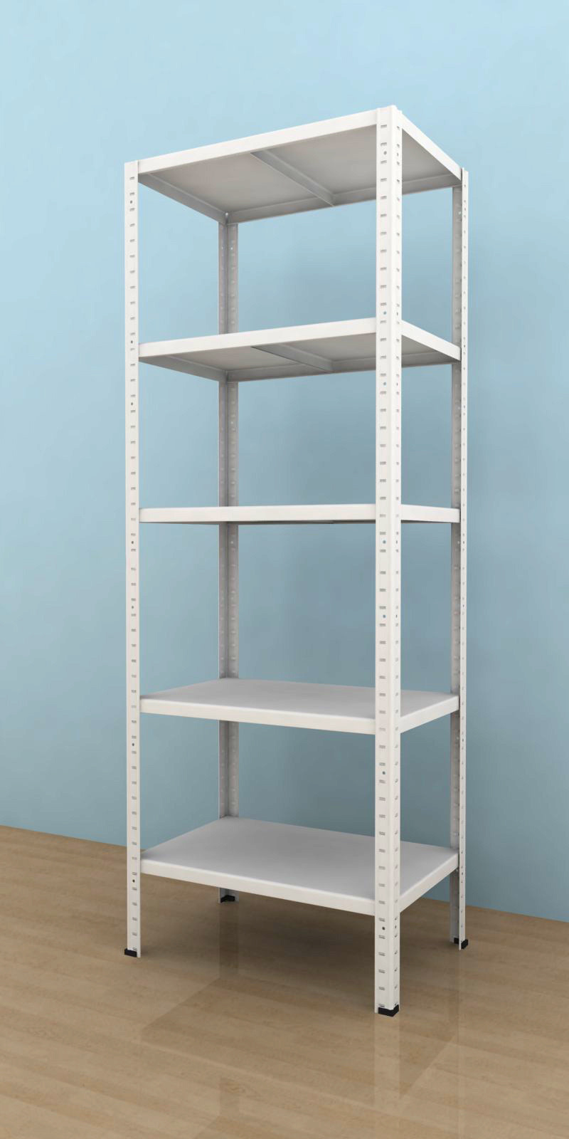 Regál na šanony 1800x600x400/5, 130kg/pol., biela 