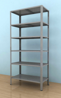 Kovový regál Drumy 2000x900x400/6, 130kg/pol., pozink