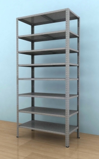 Kovový regál Drumy 1800x900x400/8, 130kg/pol., pozink
