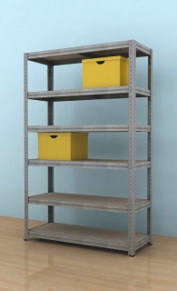 Kovový regál Futur plus 2000x1200x600/6, pozink, 200 kg/pol.