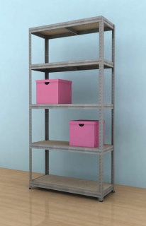 Kovový regál Futur 1700x900x350/5, pozink, 350kg/pol.