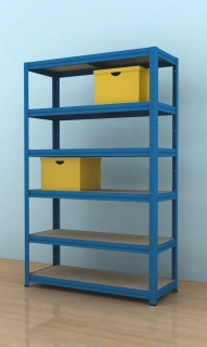 Kovový regál Futur plus 1800x1200x450/6, modrá, 200 kg/pol.