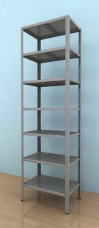 Kovový regál Drumy 2400x800x400/7, 130kg/pol., pozink 