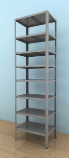 Kovový regál Drumy 2400x800x400/8, 130kg/pol., pozink 