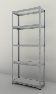 Kovový regál Futur 2000x900x350/5, pozink, 250kg/pol. lamino