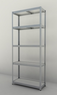 Kovový regál Futur 2000x900x350/5, pozink, 350kg/pol. lamino