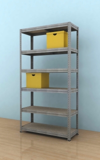 Kovový regál Futur 2000x900x350/6, pozink, 350kg/pol.
