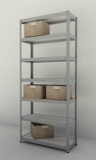 Kovový regál Futur 2000x900x450/7, pozink, 250kg/pol. lamino