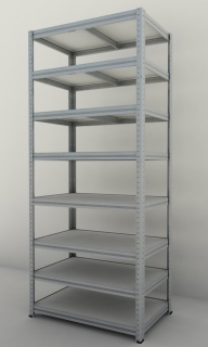 Kovový regál Futur 2000x900x500/8, pozink, 350kg/pol. lamino