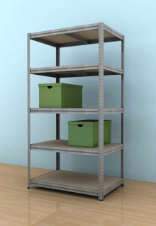 Kovový regál Futur 2000x900x600/5, pozink, 350kg/pol.