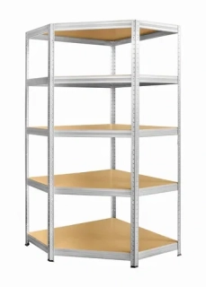 Kovový regál Futur- rohový 1800x700x300/5, pozink, 250kg/pol.