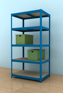 Kovový regál Futur 2100x900x600/5, modrá, 350kg/pol.