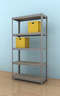 Kovový regál Futur 2100x900x450/5, pozink, 250kg/pol.