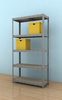 Kovový regál Futur 2100x900x350/5, pozink, 350kg/pol.
