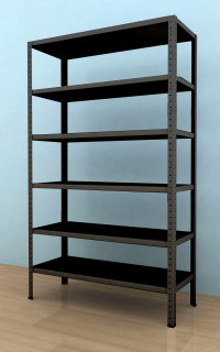 Regál na šanony 2100x1000x400/6, 130kg/pol., čierna