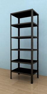 Kovový regál Drumy 1700x800x400/6, 130kg/pol., čierna