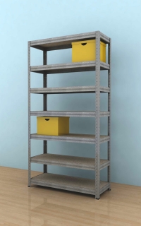 Kovový regál Futur 2100x900x350/7, pozink, 250kg/pol.