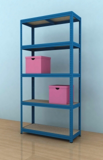 Kovový regál Futur 1800x900x450/5, modrá, 350kg/pol.