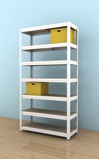 Kovový regál Futur 2100x900x450/7, biela, 350kg/pol.