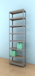 Kovový regál Futur 2400x750x350/8, pozink, 250kg/pol.