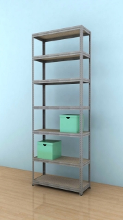 Kovový regál Futur 2400x900x450/7, pozink, 250kg/pol.