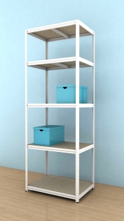 Kovový regál Futur 2400x900x600/5, biela, 350kg/pol.